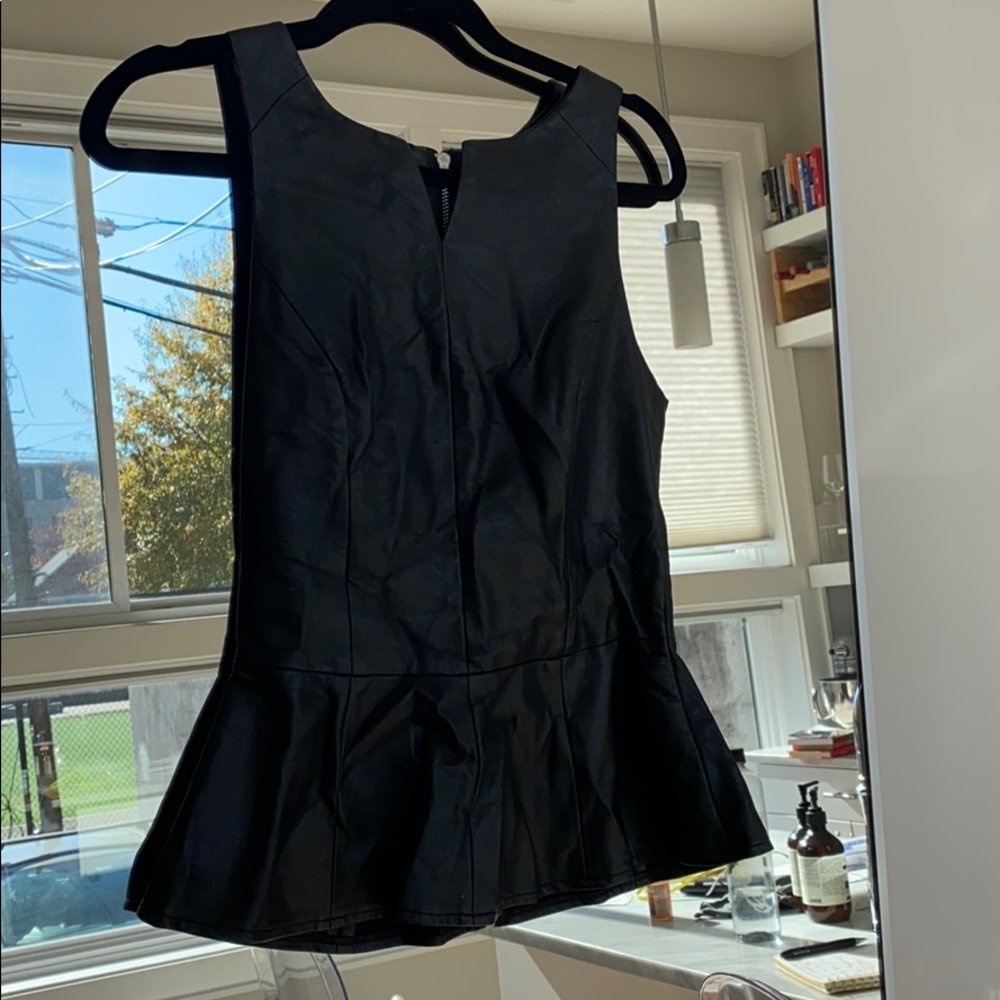 Vegan leather peplum top